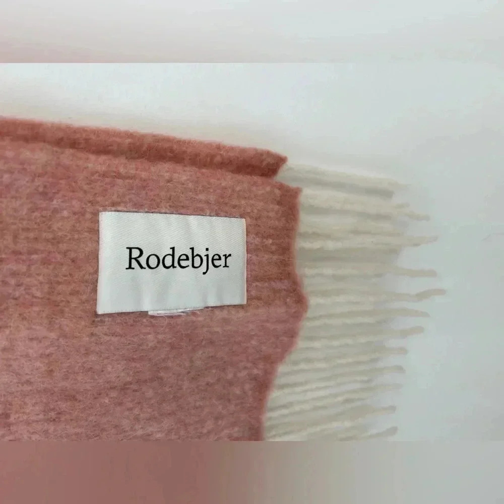 Rodebjer Alpaca Blend Scarf Ombre Gradient Fringe Soft Luxury Shawl - Picture 2 of 9